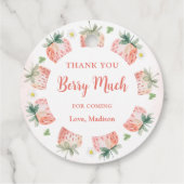 Strawberry Hartelijk dank voor Berry Much Bedankjes Labels (Achterkant)