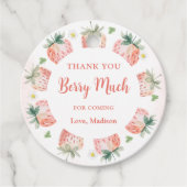 Strawberry Hartelijk dank voor Berry Much Bedankjes Labels (Voorkant)