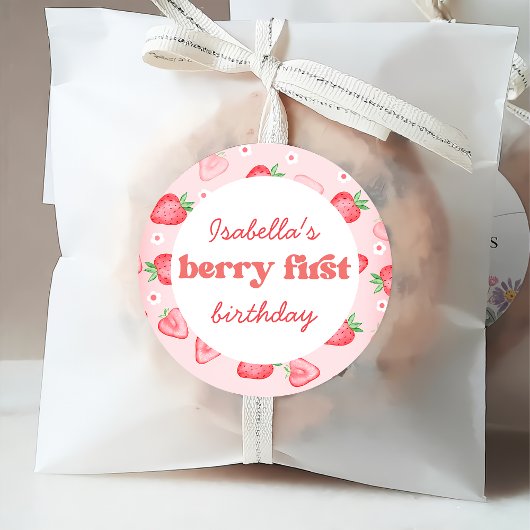 Strawberry Hartelijk dank voor Berry Much Bedankjes Labels