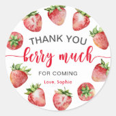 Strawberry Hartelijk dank voor Berry Much Ronde Sticker (Voorkant)