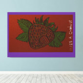 Strawberry Home Sweet Home Canvas Afdruk (Insitu (Houten vloer))