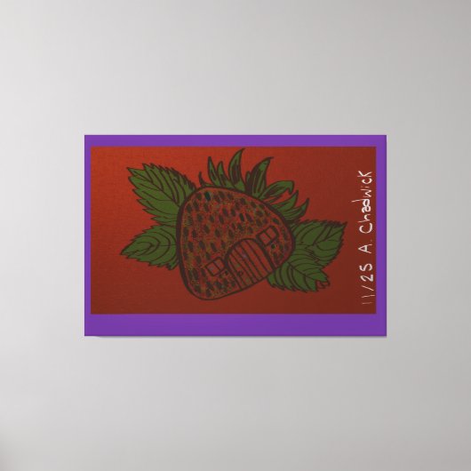 Strawberry Home Sweet Home Canvas Afdruk (Voorkant)
