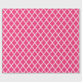 Strawberry Hot Pink Quatrefoil Tiles Pattern Cadeaupapier (Vlak)