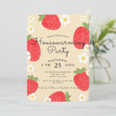 Strawberry House Warming Party Kaart (Staand voorkant)