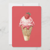 Strawberry Ice Cream Cone Birthday Kaart (Achterkant)