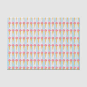Strawberry Ice Cream Cone met blauwe strepen Tissuepapier
