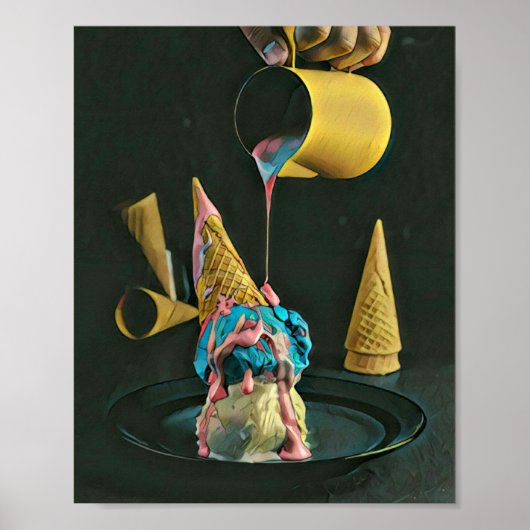 Strawberry ice cream cone poster (Voorkant)