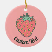 Strawberry Icon Ceramic Ornament (Voorkant)