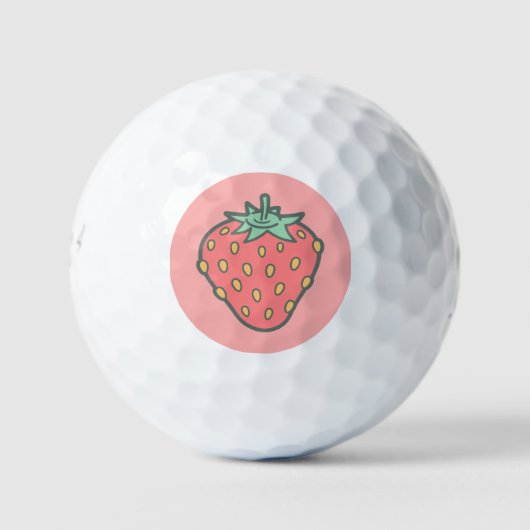Strawberry Icon Golf Balls Golfballen (Voorkant)