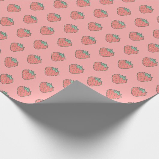 Strawberry Icon Pattern Wrapping Paper Cadeaupapier (Hoek)