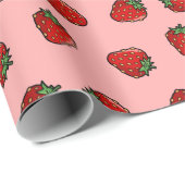 Strawberry Icon Pattern Wrapping Paper Cadeaupapier (Rol Hoek)