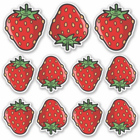 Strawberry Icon Sticker Set (Voorkant)