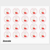 Strawberry Illustration Jam Ronde Sticker (Vel)