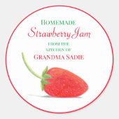 Strawberry Illustration Jam Ronde Sticker (Voorkant)