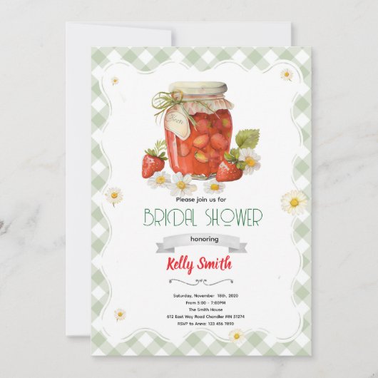 Strawberry Jam Bridal Shower Invitation (Devant)