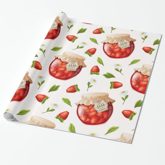 Strawberry Jam Cadeaupapier (Uitgerold)