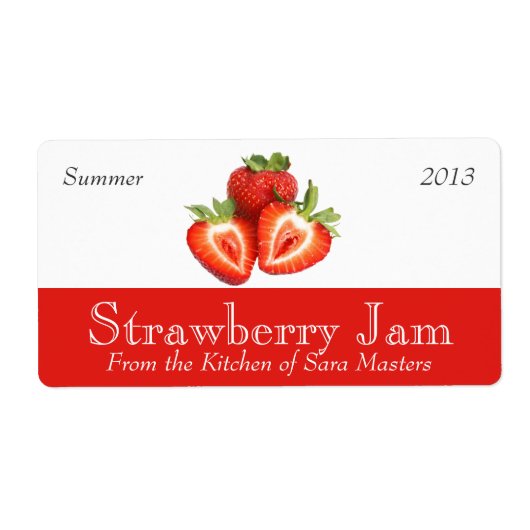Strawberry Jam Canning Labels (Voorkant)