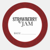 Strawberry Jam Canning Lid Labels (Voorkant)