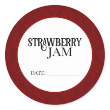 Strawberry Jam Canning Lid Labels