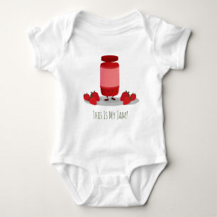 Strawberry Jam cartoon   Baby Bodysuit