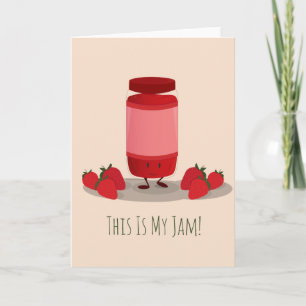 Strawberry Jam cartoon character   Greeting Card Kaart