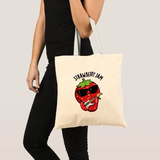 Strawberry Jam Funny Fruit Pun Tote Bag (Voorkant (product))