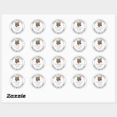 Strawberry Jam  Illustratie van sierpot Ronde Sticker (Vel)