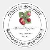Strawberry Jam  Illustratie van sierpot Ronde Sticker (Voorkant)