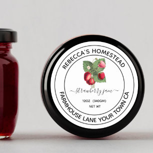 Strawberry Jam Illustratie van sierpot Ronde Sticker