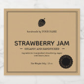 Strawberry Jam Jar Label Packaging Design Sparkling Wijnetiket (Enkel label)