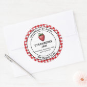 Strawberry Jam Jelly Jar Label Plaid Gingham (Envelop)