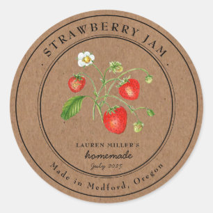  Strawberry Jam Kraft papier inblikken label