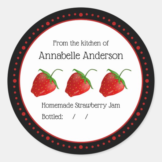 Strawberry Jam Label Modern minimalist personalise (Voorkant)