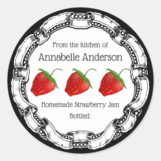 Strawberry Jam Label Personaliseren (Voorkant)