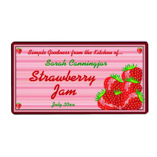 Strawberry Jam of PReserves Home Canning Jar Etiket