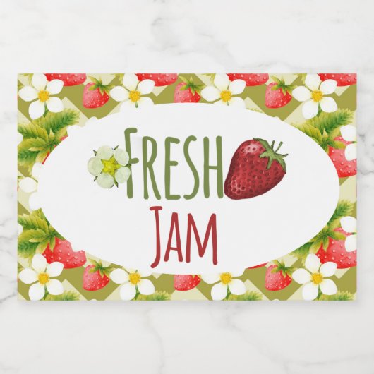 Strawberry Jam PReserves Canning Label Voedselcontainer Etiket (Enkel label)