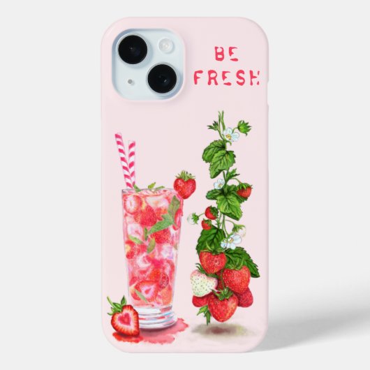 Strawberry Juice Drink iPhone Case - Aangepaste te (Achterkant)