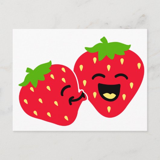 Strawberry Kiss Briefkaart (Voorkant)