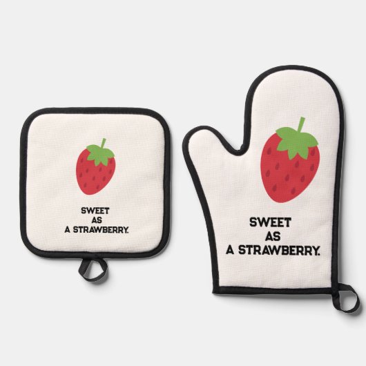 Strawberry Kitchen Set Oven Mitts and Pot Holders (Voorkant)