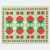Strawberry Large Fleece Blanket Deken (Voorkant (Horizontaal))