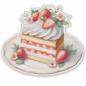 Strawberry Layer Cake Sticker | Cute Dessert  (Devant)
