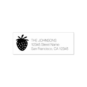 Strawberry logo custom zelfinktende adresstempels  zelfinktende stempel