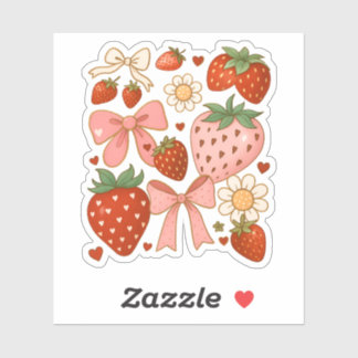 Strawberry Lovers Cute Fruit Festive Sticker