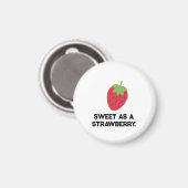 Strawberry Magnet | Cute Fruit-Themed Magnet Magneet (Voorkant / Achterkant)