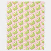 Strawberry Matcha Dinosaur  Fleece Deken (Voorkant)