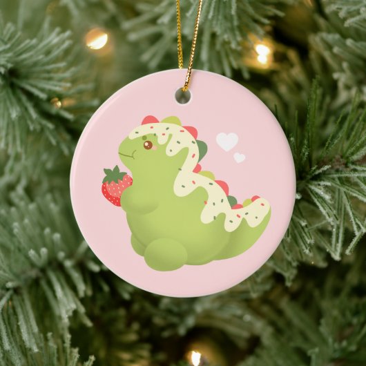 Strawberry Matcha Dinosaur  Keramisch Ornament (Boom)