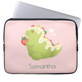Strawberry Matcha Dinosaur  Laptop Sleeve