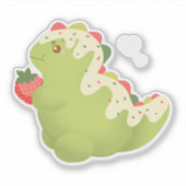 Strawberry Matcha Dinosaur  Sticker (Voorkant)