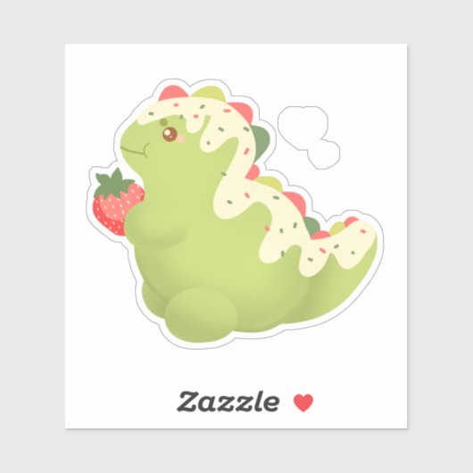 Strawberry Matcha Dinosaur  Sticker (Vel)