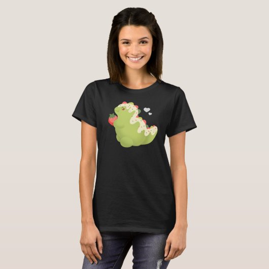 Strawberry Matcha Dinosaur  T-shirt (Voorkant volledig)